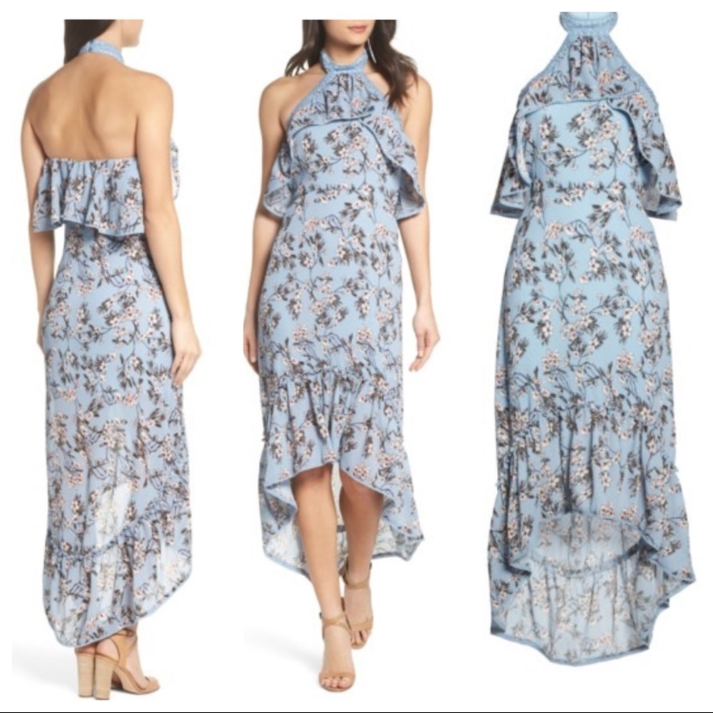 NWT! Chelsea28 Floral Print High/Low Halter Dress